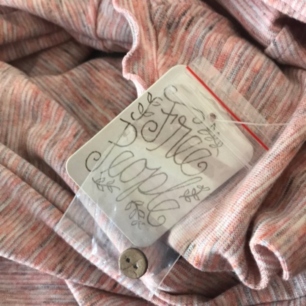 NWT Free People Multicolor Pink Henley Top (M) - Picture 3 of 4